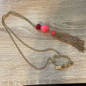 Kate Spade That’s a  Wrap Pink Tassel Pendant Necklace